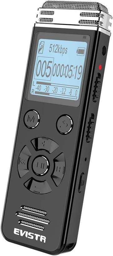 پخش کننده صوتی دیجیتال 40 گیگابایتی V508 - دستگاه ضبط دیکتافون صوتی با پخش - برند EVISTR (بار آمازون) با کیفیت عالی