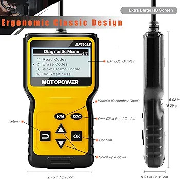 "دیاگ خودرو MOTOPOWER MP69033 - برای دیدن سایر دیاگ ها سایت را ببینید "(سازگار با خودرو ایرانی و خارجی زبان دستگاه انگلیسی)