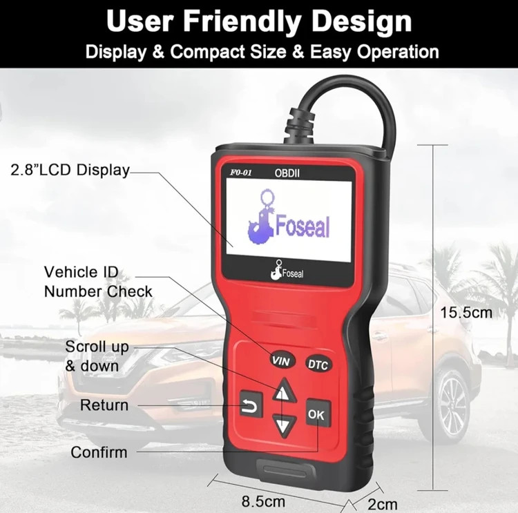 دیاگ خودرو OBD2 برند Foseal (جزو بهترین دیاگ های ۲۰۲۳) (بار آمازون) با کیفیت و رضایت بسیار عالی مشتریان -برند اصلی جهانی