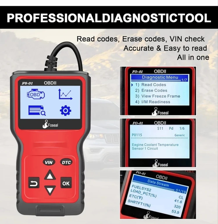 دیاگ خودرو OBD2 برند Foseal (جزو بهترین دیاگ های ۲۰۲۳) (بار آمازون) با کیفیت و رضایت بسیار عالی مشتریان -برند اصلی جهانی