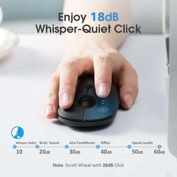 ماوس بی سیم کلیک بی صدا برند VictSing مدل PC288A (بار آمازون)- با کیفیت عالی، برند اصلی شناخته شده