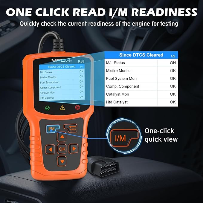 دیاگ خودرو OBD2 برند VPOW (بالاترین امار رضایت در سایت آمازون) (بار آمازون)- کیفیت عالی محصول برند اصلی جهانی