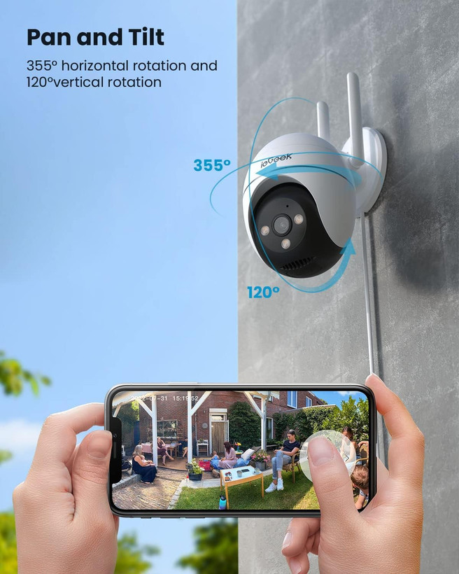 دوربین امنیتی ieGeek -2K PTZ برای فضای باز WiFi دار (بار آمازون)- تهران فوری