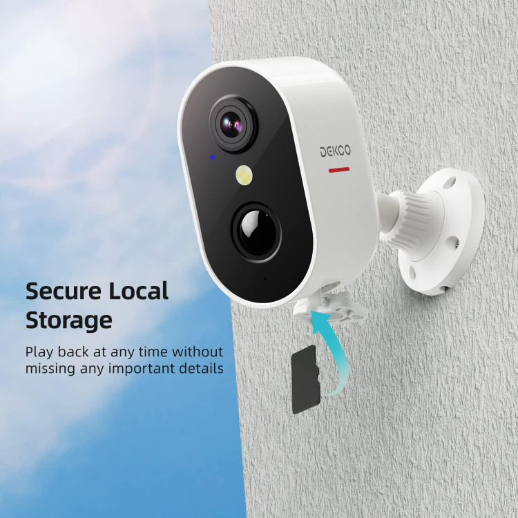 دوربین امنیتی DEKCO DC8l - ضد آب، WiFi دار، با باتری و تشخیص حرکت انسان"