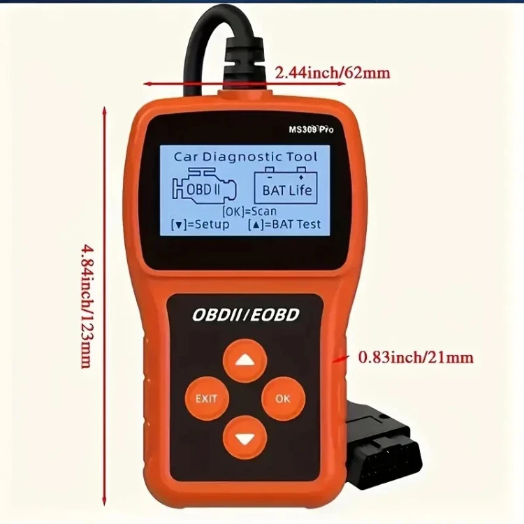 دستگاه دیاگ خودرو OB2 مدل MS309 PRO (بار آمازون) با کیفیت و رضایت بسیار عالی مشتریان -برند اصلی جهانی