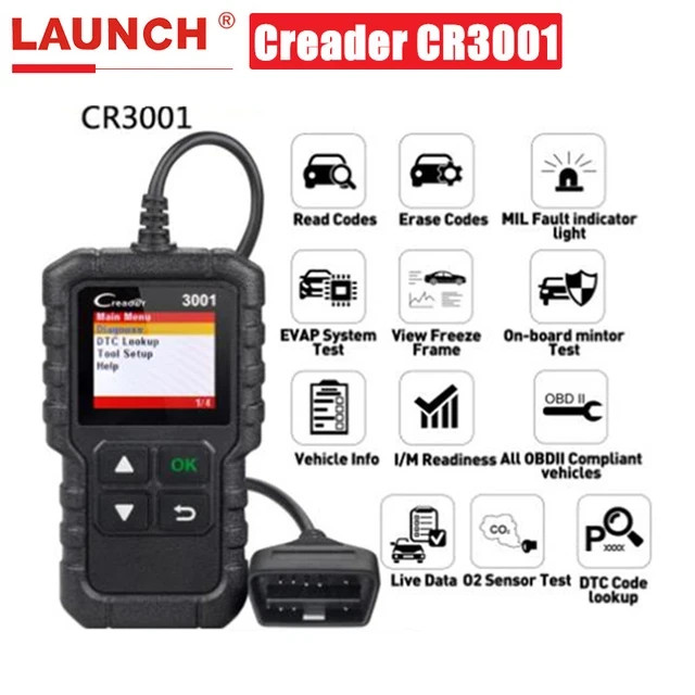 "دیاگ لانچ Creader 3001 CR3001 LAUNCH- (نقد و یا اقساطی) از بهترین اسکنرهای OBD2 (سازگار با خودرو ایرانی و خارجی و برخی موتور سیکلت)