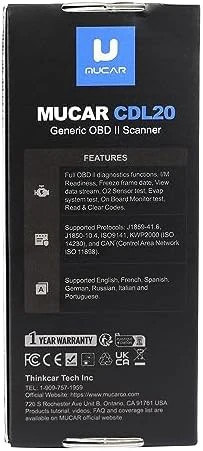 "دیاگ خودرو mucar CDL20 - ابزار تشخیصی پیشرفته OBD2 با پشتیبانی از 11 حالت عملکرد"(سازگار با خودرو ایرانی و خارجی)