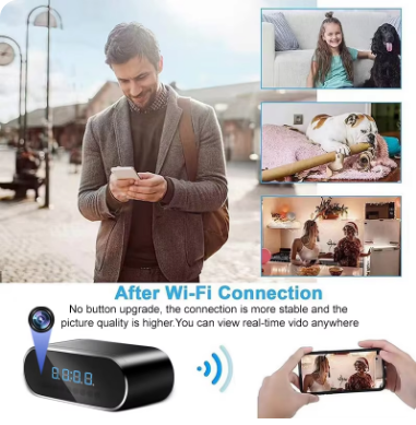 دوربین ساعتی مینی اچ دی 4k 1080p دوربین ساعت وای فای بی سیم دوربین میکرو کم مادون قرمز دوربین مداربسته زنگ هشدار در شب دوربین مداربسته دوربین مداربسته