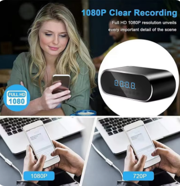 دوربین ساعتی مینی اچ دی 4k 1080p دوربین ساعت وای فای بی سیم دوربین میکرو کم مادون قرمز دوربین مداربسته زنگ هشدار در شب دوربین مداربسته دوربین مداربسته