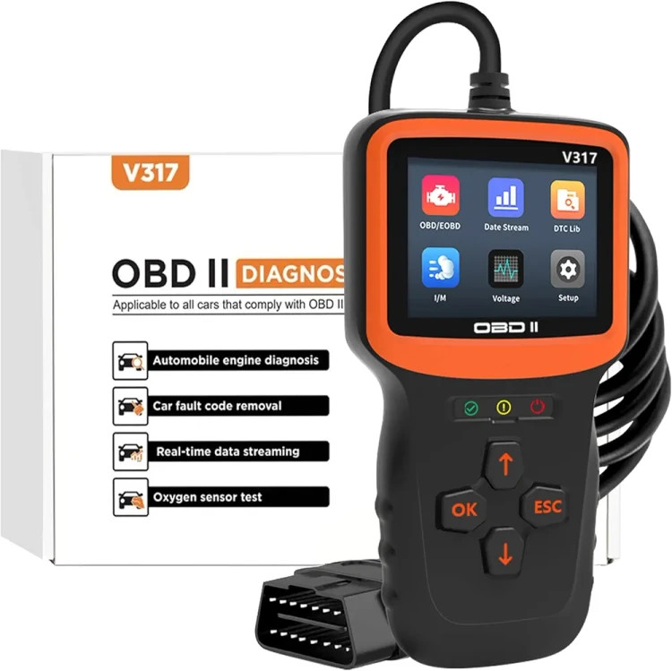 دیاگ خودرو OB2 برند homradise مدل V317 (بار آمازون) با کیفیت و رضایت بسیار عالی مشتریان خطای پیربکس -برند اصلی جهانی (سازگار با خودرو ایرانی و خارجی)