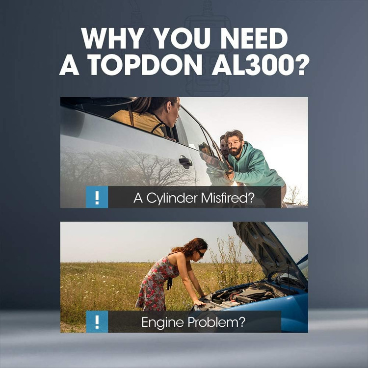 دیاگ Topdon ArtiLink AL300 کامل عملکردهای OBD2 خواندن/پاک کردن کدها برای خاموش کردن چراغ چک موتور