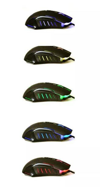 موس بازی سیمی PicTek T7با نور پس زمینه، 7 دکمه، 5 تنظیمات DPI تا 7200 DPI ماوس کامپیوتر USB USB برای کامپیوتر لپ تاپ کامپیوتر Mac Windows-Black