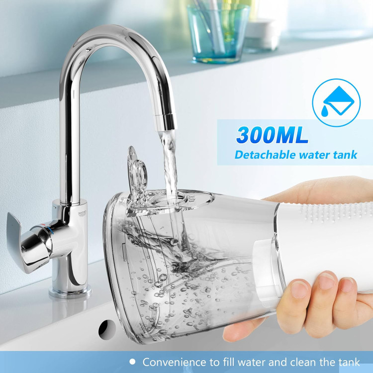 واترجت دندان برند H2ofloss بی سیم مدل HF-6 ، شستشوی دهان ضد آب IPX7 در 5 حالت، ن مخزن آب 300 میلی لیتری (سفید و مشگی) (بار آمازون) برند شناخته شده اورجینال و کیفیت عالی