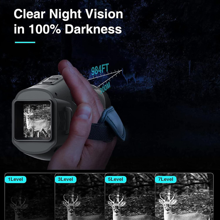 دوربین شکاری ( دید در شب ) NIGHT VISION زوم دیجیتال 5x پشتیبانی از کارت حافظه ( میکرو SD با قابلیت تصویر برداری و عکس برداری کیفیت 2k(بار آمازون) دارای لیزر راهنما