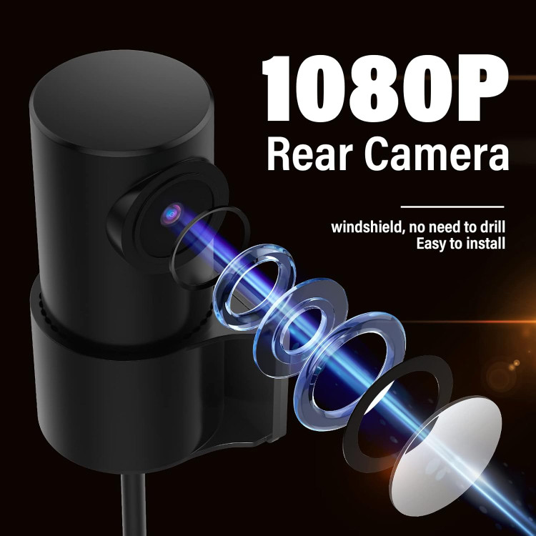 دوربین ثبت وقایع IIWEY دوربین داشبورد جلو 4K و دوربین عقب (2 دوربینه) و 1080P 【با WiFi و GPS 】 (دوربین جلو 4K)، دوربین دوگانه خودرو با صفحه نمایش لمسی 3 اینچی، ضبط کننده رانندگی با دید در شب و نظارت پارک 24 ساعته.