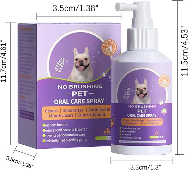 اسپری تمیز کننده دندان DUHANXI PetClean برای سگ و گربه، مسواک زدن اسپرینو برای مراقبت از دهان حیوانات خانگی، اسپری تمیز کردن دندان حیوانات خانگی، خوشبو کننده نفس گربه سگ، درمان بوی بد حیوانات خانگی (1 عدد)- تهران فوری