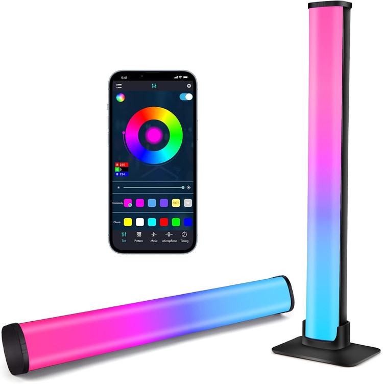 چراغ LED هوشمند RGB LED با کنترل از راه دور و لامپ بازی کنترل برنامه لامپ های LED نور اتمسفر RGB با 210 حالت پویا و حالت همگام سازی موسیقی