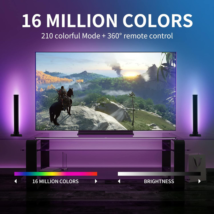 چراغ LED هوشمند RGB LED با کنترل از راه دور و لامپ بازی کنترل برنامه لامپ های LED نور اتمسفر RGB با 210 حالت پویا و حالت همگام سازی موسیقی