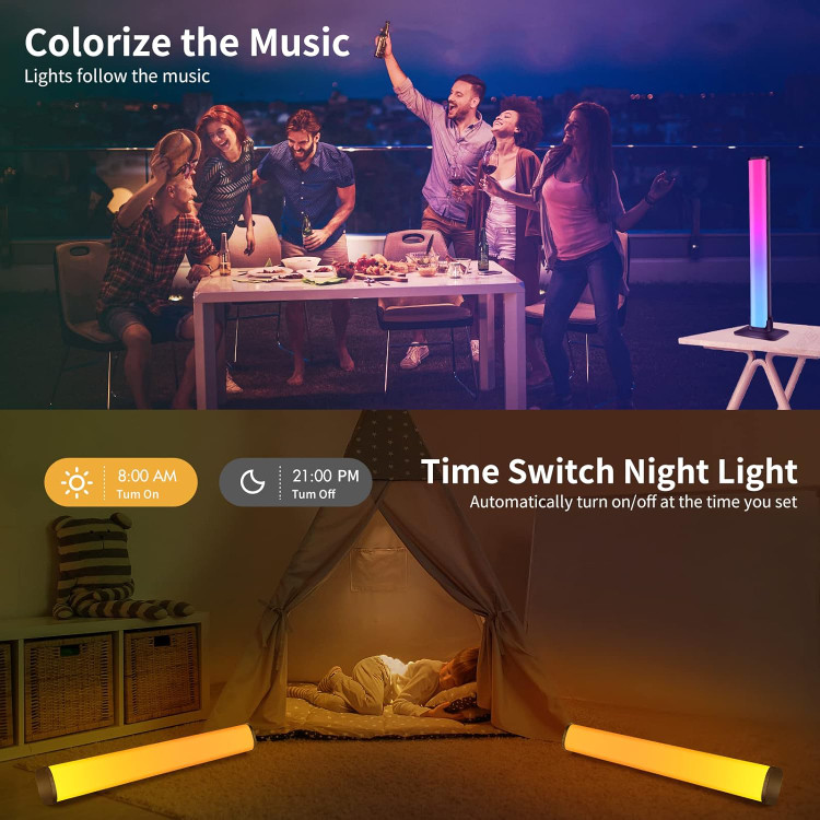 چراغ LED هوشمند RGB LED با کنترل از راه دور و لامپ بازی کنترل برنامه لامپ های LED نور اتمسفر RGB با 210 حالت پویا و حالت همگام سازی موسیقی