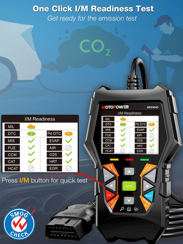 دیاگ برندMOTOPOWER MP69040 Car OBD2 اسکنر بررسی خطای موتور کد خوان ابزار اسکن تشخیصی،
