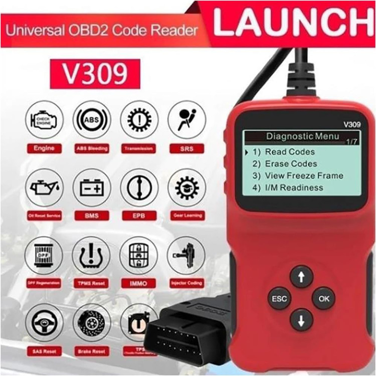 دیاگ خودرو V309 CAN OBD2 اسکنر خودرو ابزار عیب یابی موتور بررسی کد موتور خواننده ابزار اسکن تشخیصی خودرو چند زبانه برای همه وسایل نقلیه پروتکل OBD II (قرمز)- تهران فوری