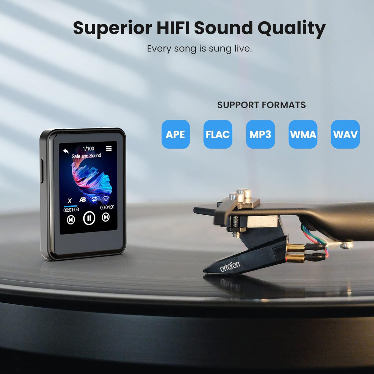 • "پخش کننده MP3 تمام صفحه 2.4 اینچی - بلوتوث 5.2، حافظه128G ، کتاب الکترونیکی و ضبط کننده صدا"