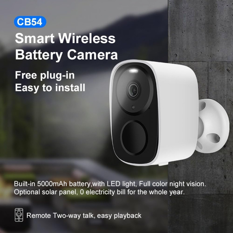 VSTARCAM CB54-TZ 1080P دید در شب دید در فضای باز، باتری قابل شارژ و بیسیم هوشمند بدون پلاگین PIR دوربین امنیتی خانگی تشخیص انسان، صدای دو طرفه با پنل خورشیدی 3.3 وات ذخیرهسازی ابری/SD رایگان