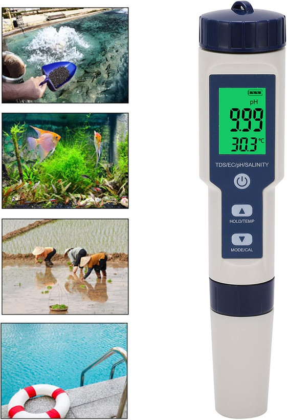 PH متر (تستر ) 5 کاره مایعات PH/TDS/EC/SALT/Temp- EZ-9909SP