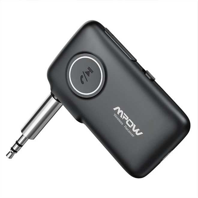 گیرنده بلوتوث خودرو Aux قابل حمل کیت هندزفری ماشین بیسیم برای خانه و سیستم استریو صوتی Mpow bh298b Bluetooth 5.0