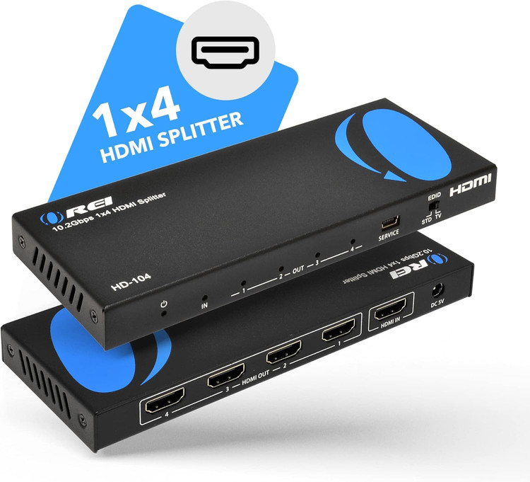 OREI HD-104 1x4 4 Ports Splitter Powered HDMI برای Full HD 1080P ( از به روز ترین و پرفروش ترین اسپلیترهای سایت آمازون)
