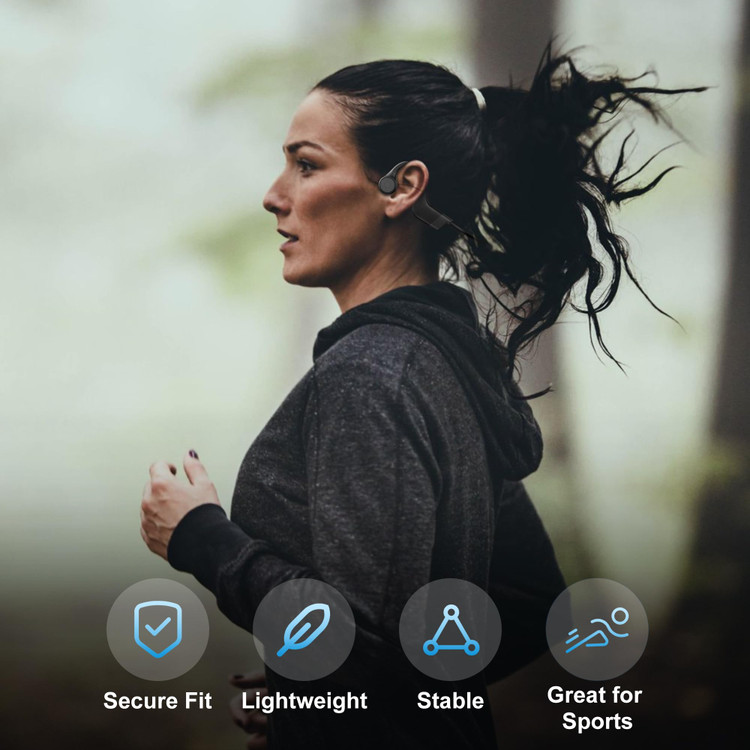 هدفون Hanmer Bone Conduction، هدفون ورزشی بیسیم L5 بلوتوث گوش باز، هدفون بیسیم ضد آب با میکروفون داخلی برای ورزش، ورزش، دویدن، پیادهروی، دوچرخهسواری