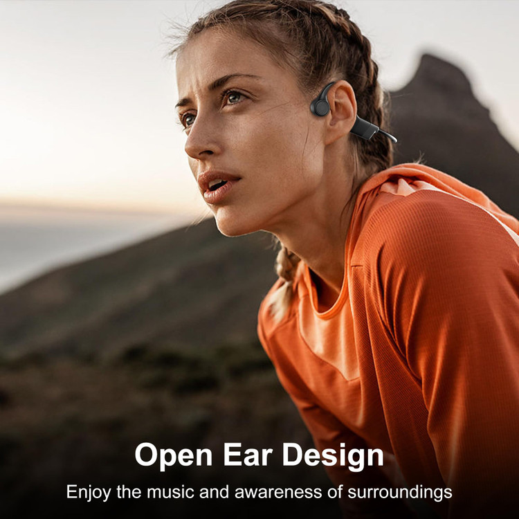 هدفون Hanmer Bone Conduction، هدفون ورزشی بیسیم L5 بلوتوث گوش باز، هدفون بیسیم ضد آب با میکروفون داخلی برای ورزش، ورزش، دویدن، پیادهروی، دوچرخهسواری