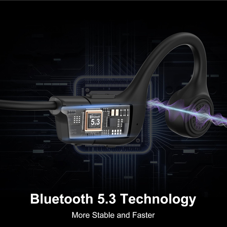 هدفون Hanmer Bone Conduction، هدفون ورزشی بیسیم L5 بلوتوث گوش باز، هدفون بیسیم ضد آب با میکروفون داخلی برای ورزش، ورزش، دویدن، پیادهروی، دوچرخهسواری