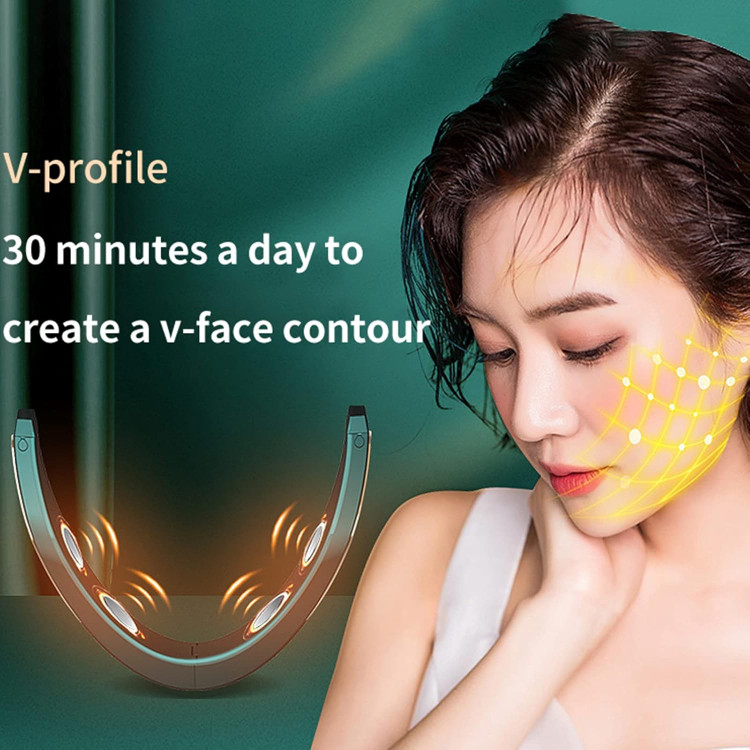 دستگاه لیفت غبغب و صورت برقی V، ماساژور فرم دهنده صورت V Line برای ضد پیری ضد چروک، دستگاه ماساژ صورت کاهش چانه و ماساژور، صورتی