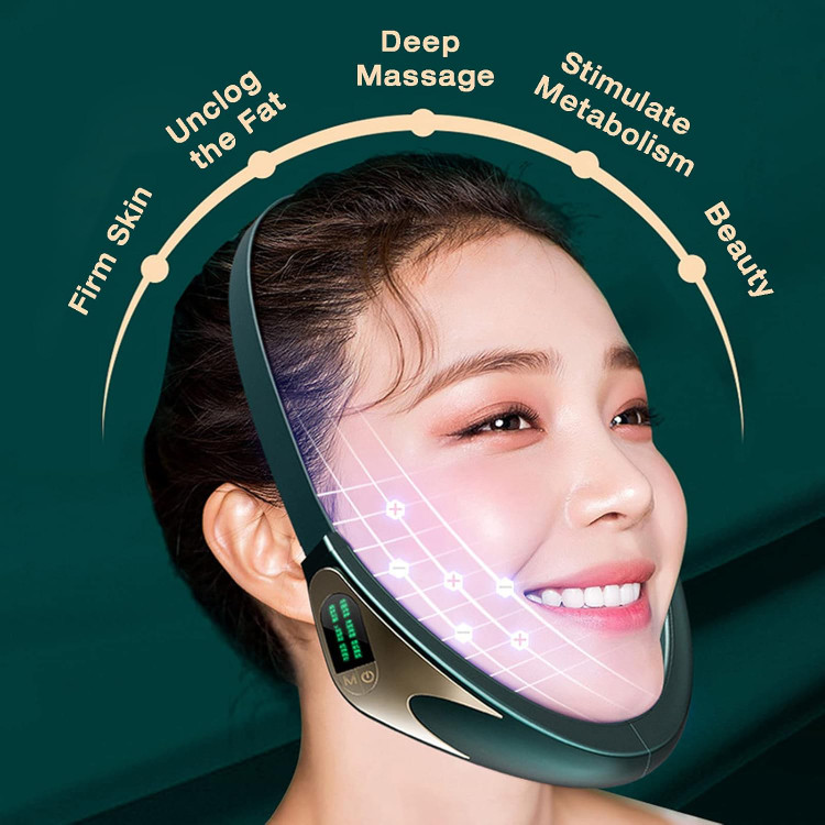 دستگاه لیفت غبغب و صورت برقی V، ماساژور فرم دهنده صورت V Line برای ضد پیری ضد چروک، دستگاه ماساژ صورت کاهش چانه و ماساژور، صورتی