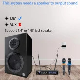سیستم میکروفون بیسیم شارژی، میکروفون دوگانه UHF بیسیم کارائوکه، میکروفن آواز دینامیک دستی با گیرنده برای سخنرانی,مداحی و روضه خوانی(هیئت)، با برد 60 متر، قابلیت دادن اکو به صدا برندKithouse مدل S9- تهران فوری
