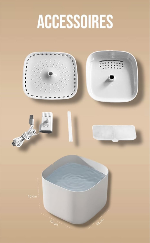 آبخوری اتوماتیک سگ و گربه با ۵ فیلتر مدل 2.5 لیتری بی صدا زیبا