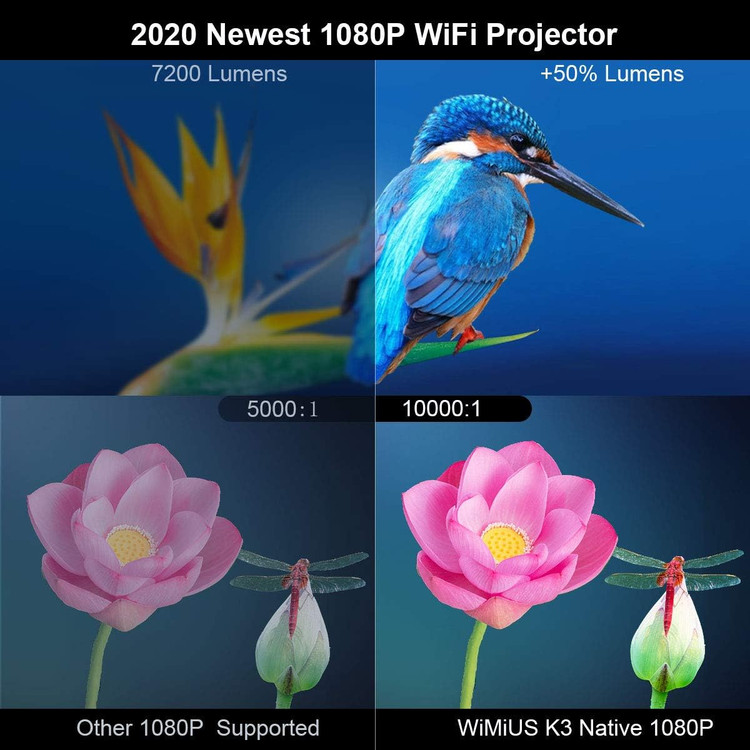ویدئو پروژکتور WiMiUS K3 پروژکتور WiFi،