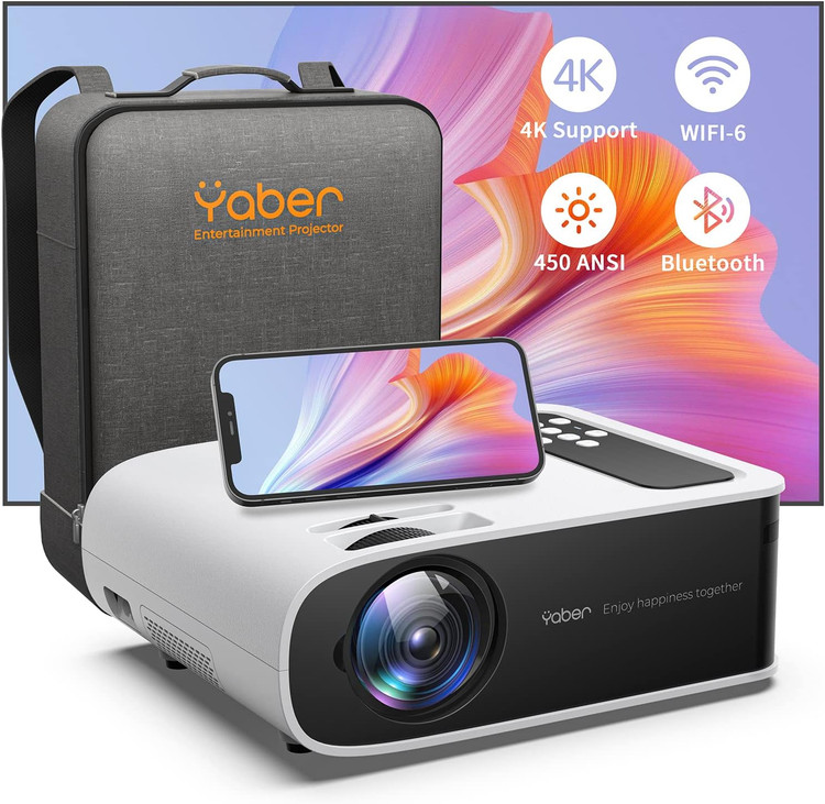 پروژکتور Wifi 6 بلوتوث، YABER Pro V8 4 1080P پروژکتور HD