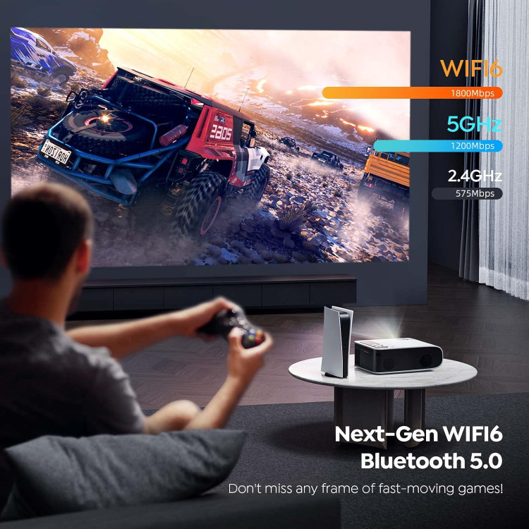 پروژکتور Wifi 6 بلوتوث، YABER Pro V8 4 1080P پروژکتور HD