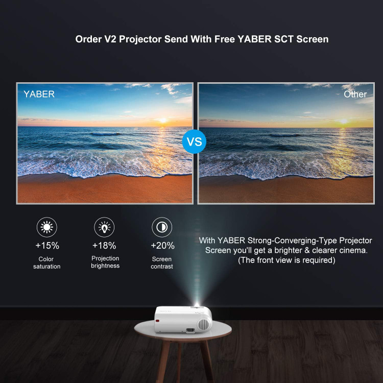 پروژکتور Yaber v2 مینی پروژکتور WiFi، پروژکتور قابل حمل 9000L 1080P Full HD،
