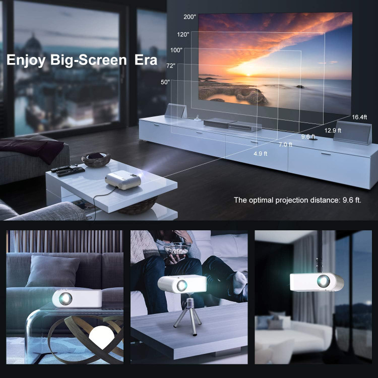 پروژکتور Yaber v2 مینی پروژکتور WiFi، پروژکتور قابل حمل 9000L 1080P Full HD،