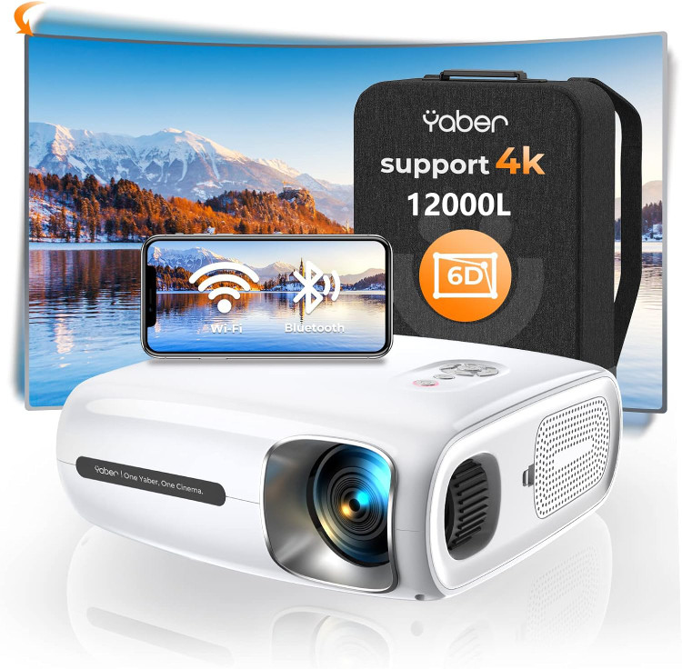 پروژکتور بلوتوث وای فای 5G YABER Pro V7، پشتیبانی 4K پروژکتور 1080P