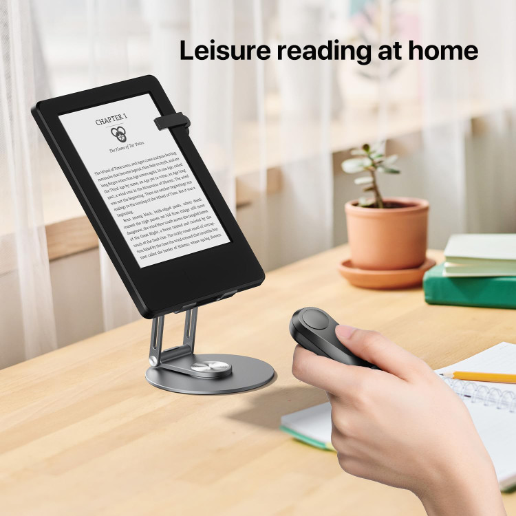 صفحه ترنر ( صفحه برگردان) کنترل از راه دور Sycelu K2 RF برای لوازم جانبی Kindle Paperwhite Ipad Reading Kobo Surface کمیک/رمانها تبلتهای آیفون اندروید عکسبرداری دوربین فیلمبرداری از راه دور (مشکی)
