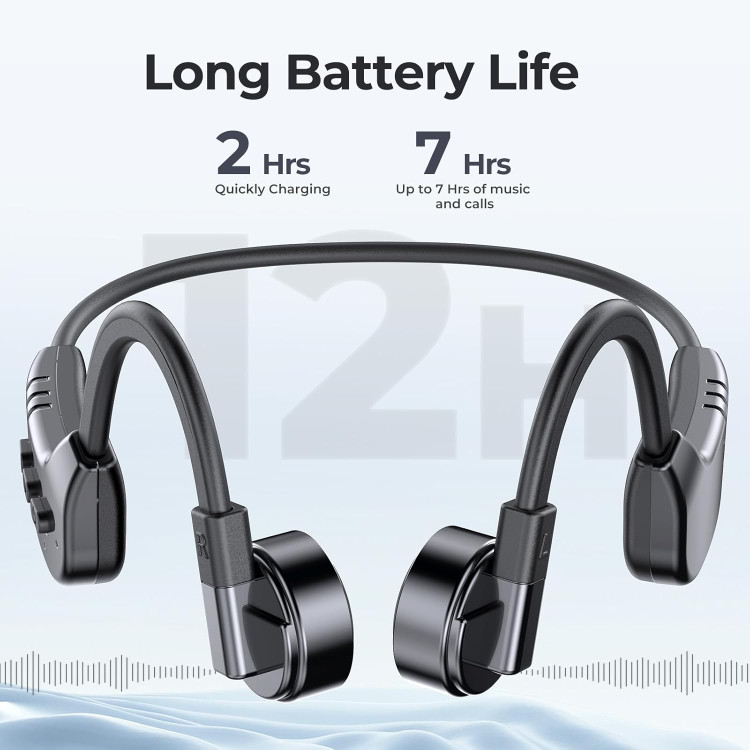 هدفون رسانای استخوانی Fojep 3-in-1 برای شنا/ضد آب، هدفون بلوتوث گوش باز، هدفون بی سیم هدفون اسپرت با پخش کننده MP3 داخلی...