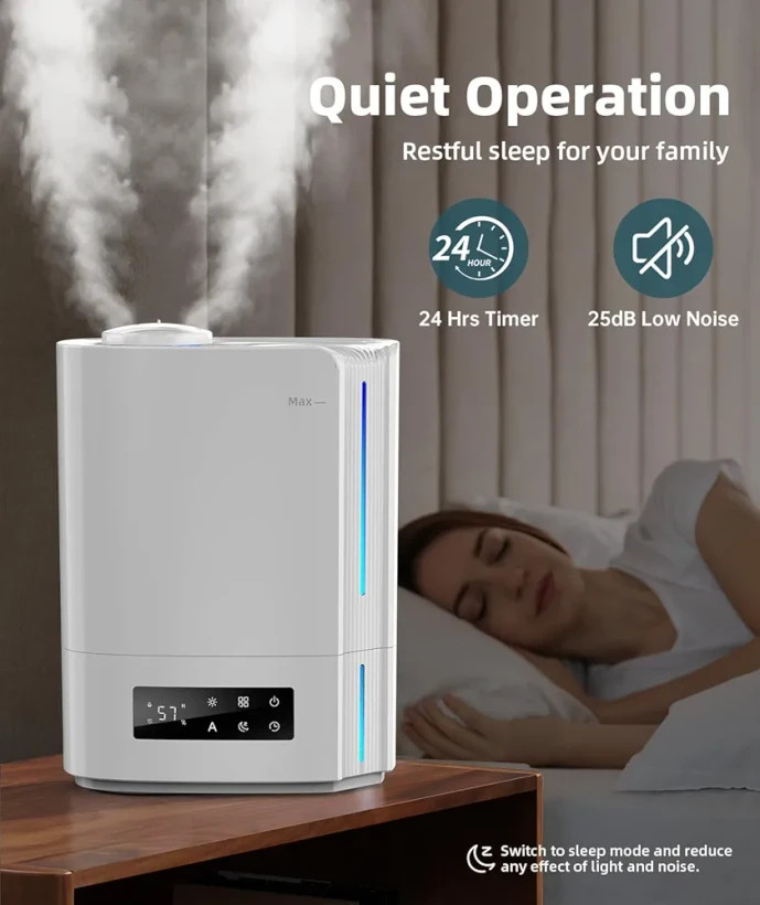 دستگاه رطوبت ساز BREEZOME بخور سرد التراسونیک ۶ لیتری اورجینال و ظاهر شیک