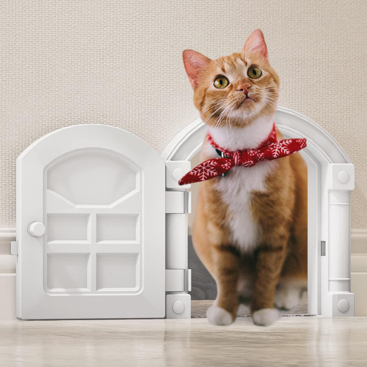 درب گربه InTrans بدون سر و صدا قفل فلپ مناسب برای هر دری نصب آسان DIY سفید