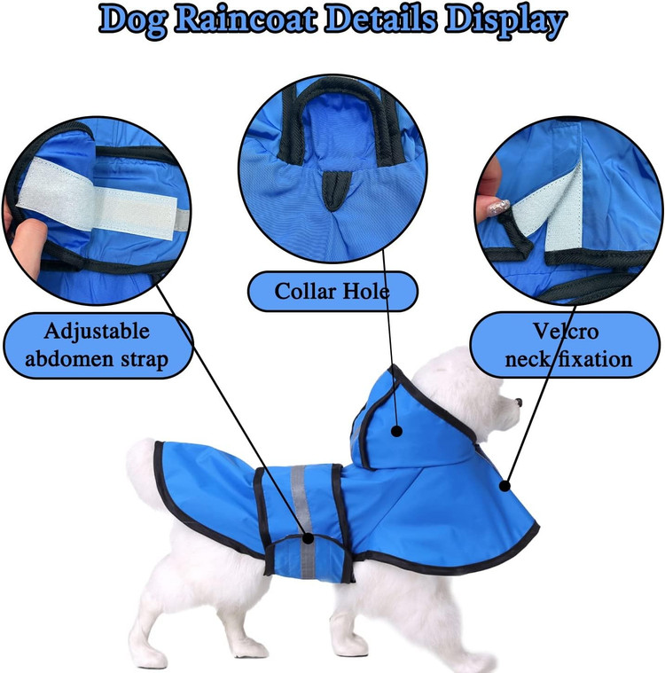 کت بارانی سگ KIKNIN، سایز کت بارانی سگ ضد آب، کت بارانی ایمنی انعکاسی سگ، سایز 2XL