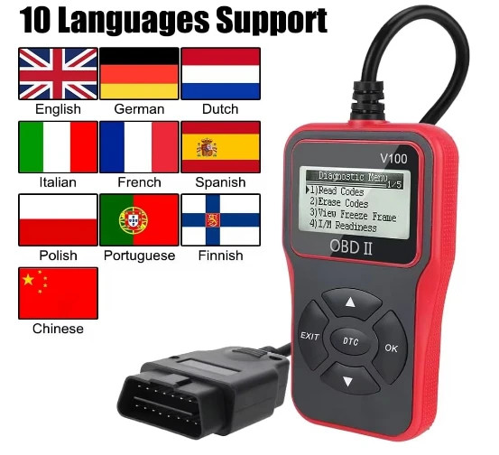دیاگ عیب یابی خودرو OB2 برند V100 (بار آمازون)