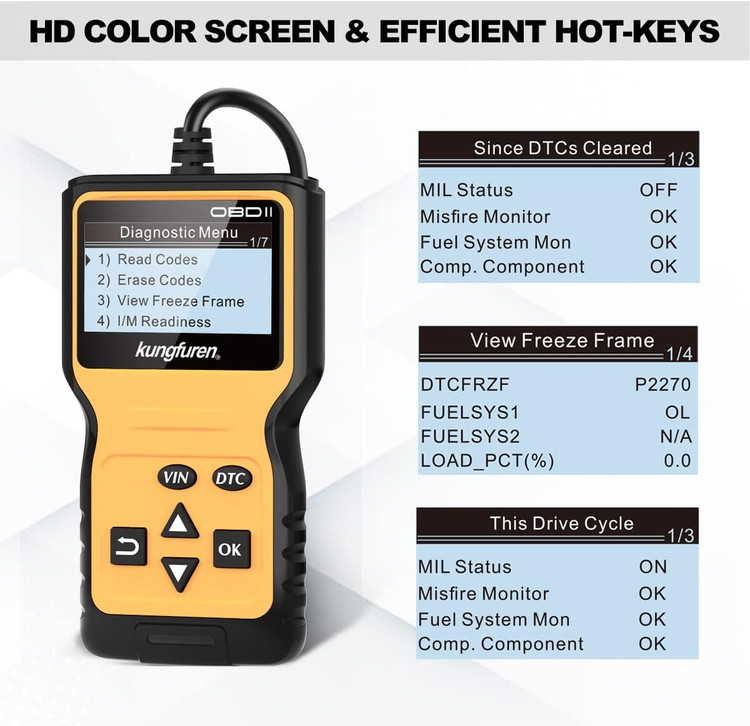 دیاگ حرفه ای خودرو برند Kungfuren مدل OBD2
